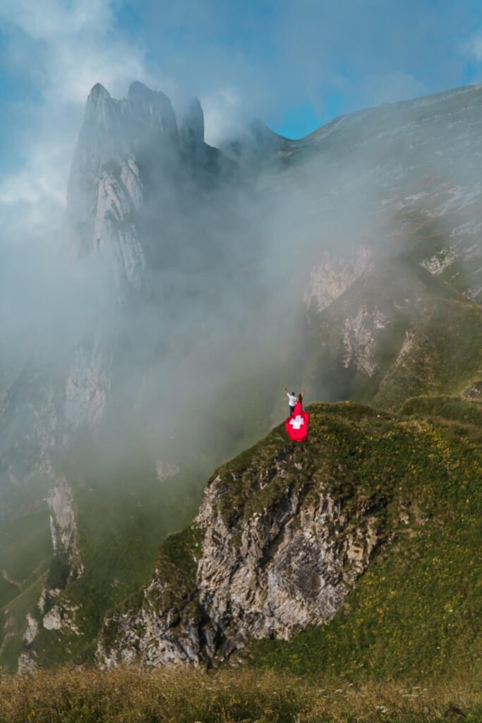 Switzerland flag flying dress