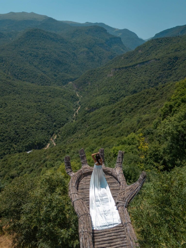 Flying dress photoshoot in Armenia