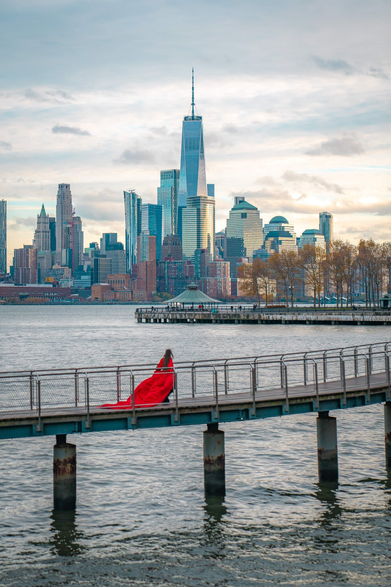 Flying dress photoshoot in Hoboken, New Jersey