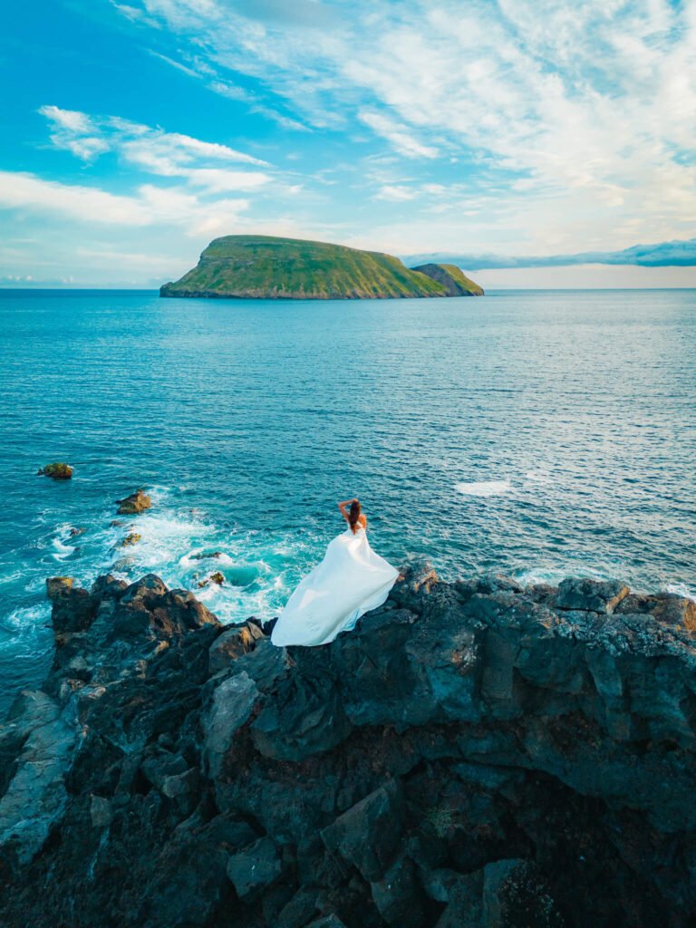Flying dress photoshoot in Terceira, Portugal