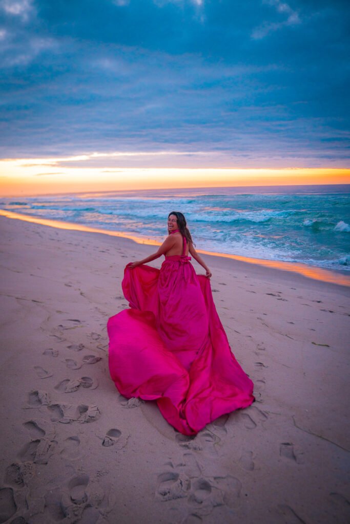 Flying dress photoshoot in Long Beach Island New Jersey