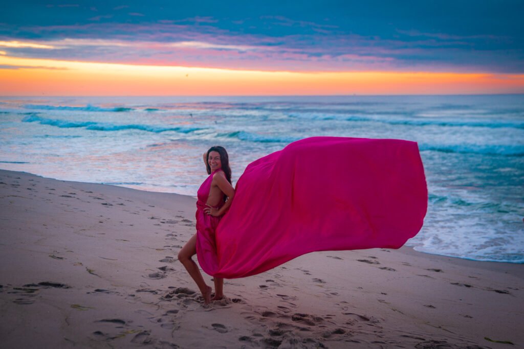flying dress photoshoot in New Jersey (LBI)