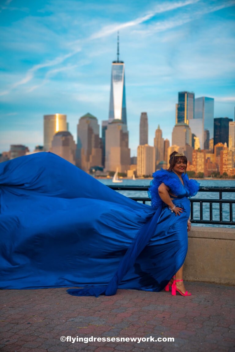 flying dress photoshoot in Jersey City