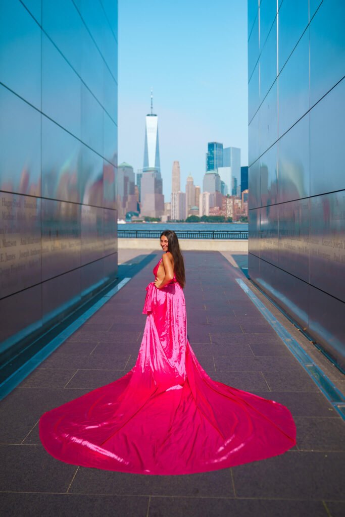 Liberty State Park flying dress shoot